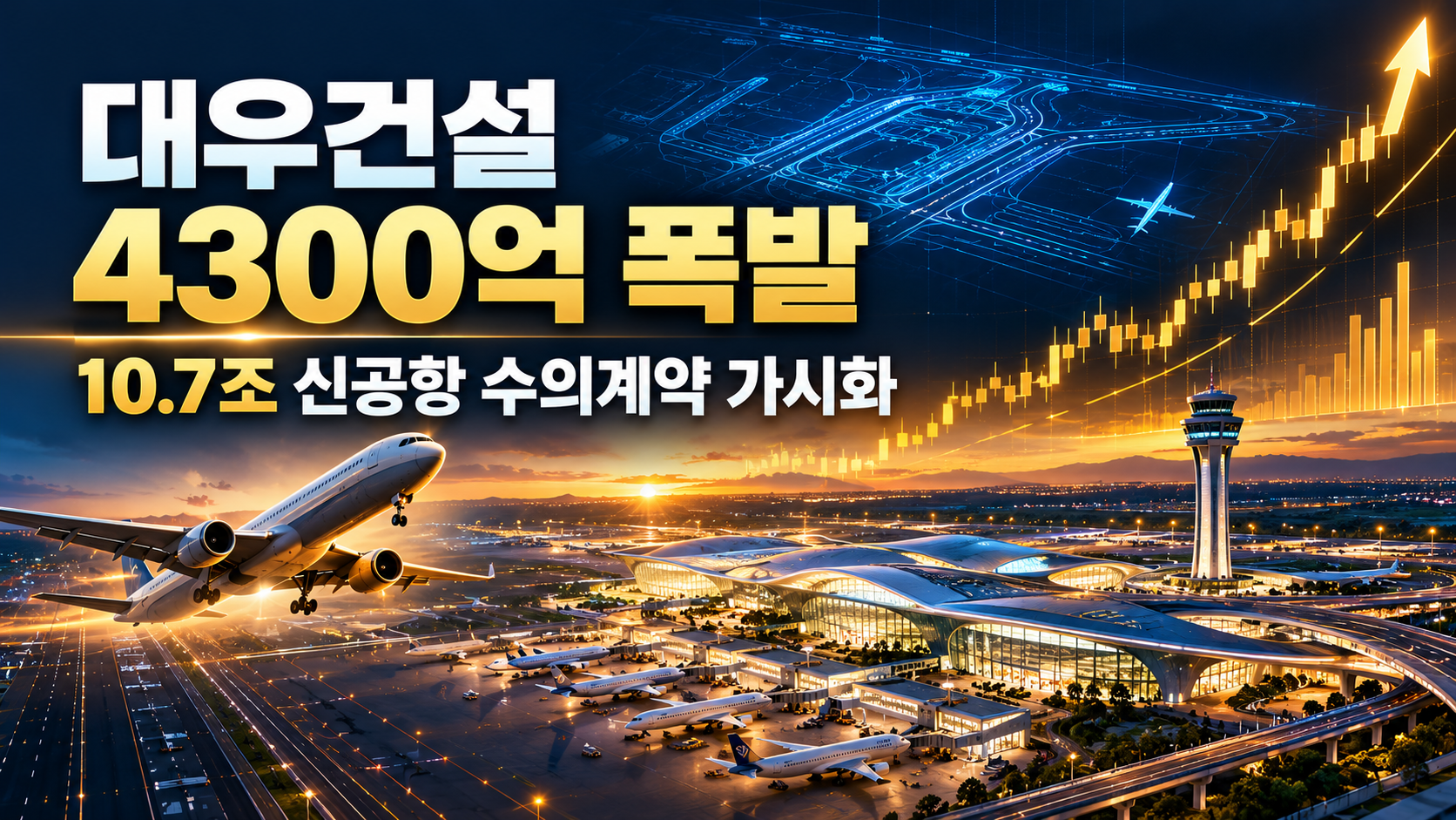 대우건설 10.7조 가덕도신공항 수의계약 기대에 4300억 폭발, 20,000원 뚫었다… 오후장 핵심은 21,300원입니다