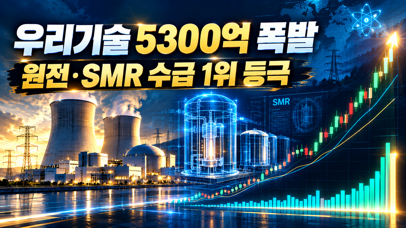 우리기술 5300억 터지며 14,320원 마감, AI 전력·원전 수급 총집결… 내일은 14,550원 돌파가 승부처입니다