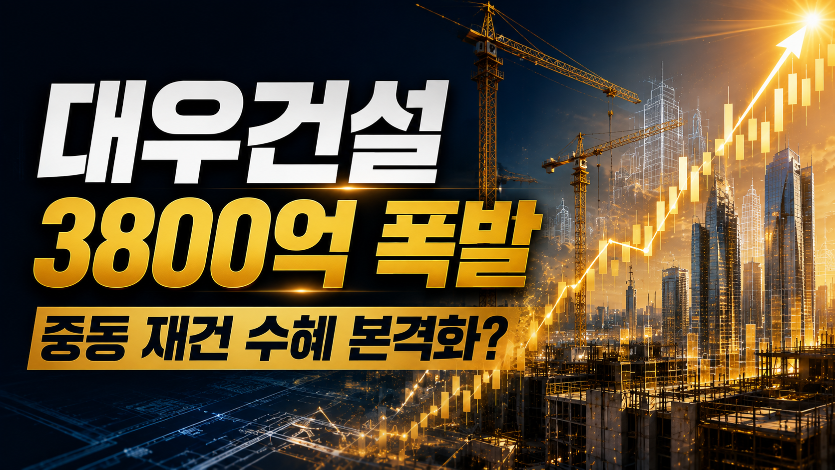 대우건설 3800억 터지며 19,100원 마감, 중동 재건 훈풍에 20,000원 뚫을까? 내일 핵심 가격대 정리